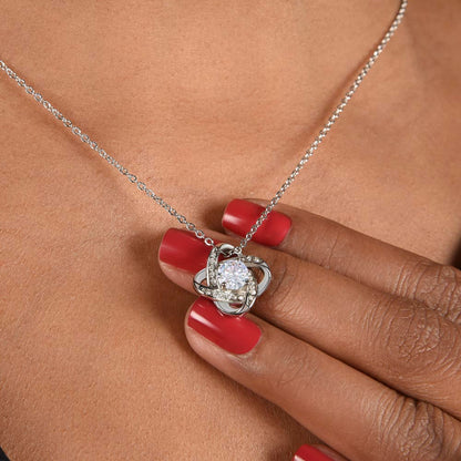 To My Daughter, You Will Always Be My Little Girl, Love Knot Necklace from Dad