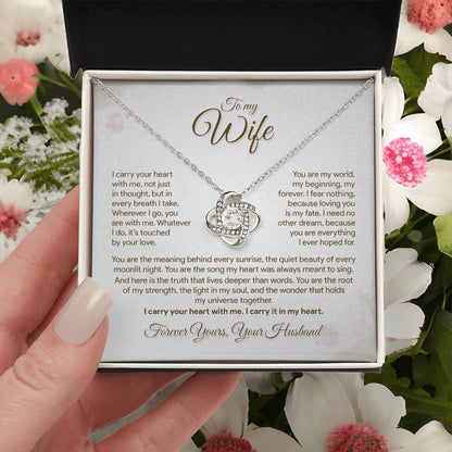 To My Wife, I Carry Your Heart With Me Necklace, Romantic Gift from Husband