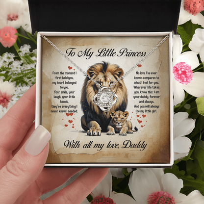 To My Little Princess, You will always be my little girl, Love Knot Necklace, Gift from Dad