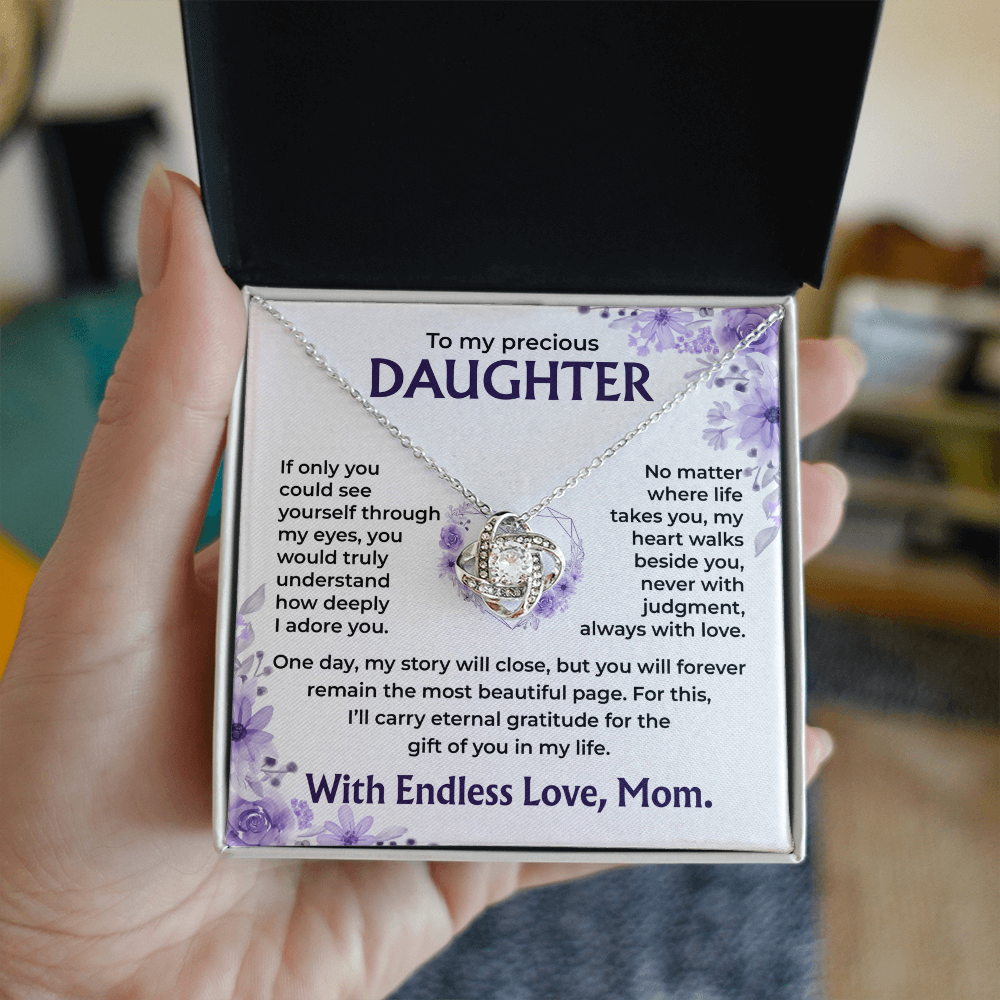 To My Precious Daughter – My Heart Walks Beside You, Always With Love, Necklace, Gift from Mom