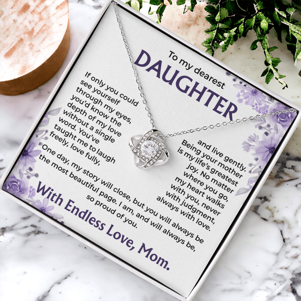 To My Dearest Daughter –My Heart Walks With You, Always With Love, Necklace, Gift from Mom