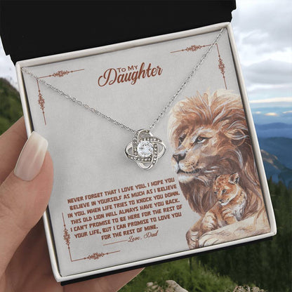To My Daughter, I Promise To Love You For The Rest Of My Life, Love Knot Necklace, Gift from Dad