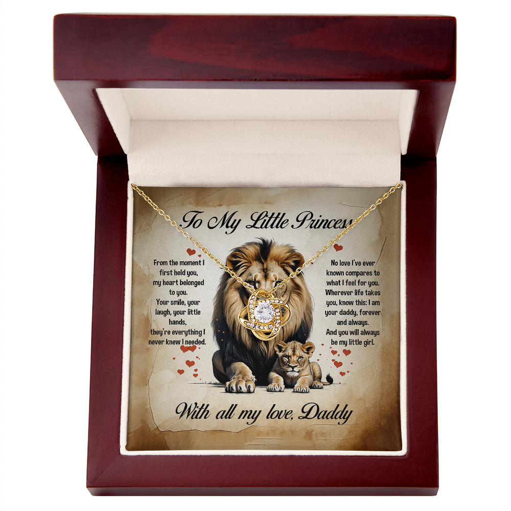 To My Little Princess, You will always be my little girl, Love Knot Necklace, Gift from Dad