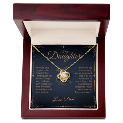To My Daughter, You Will Always Be My Little Girl, Love Knot Necklace from Dad