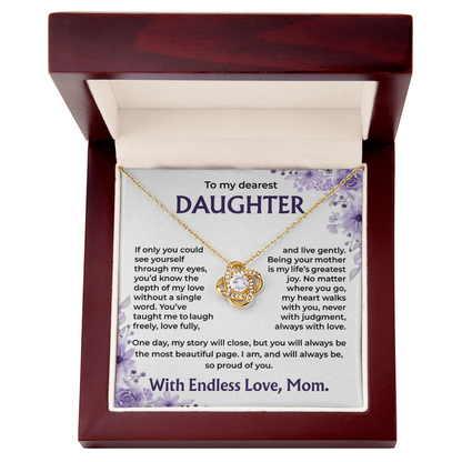 To My Dearest Daughter –My Heart Walks With You, Always With Love, Necklace, Gift from Mom