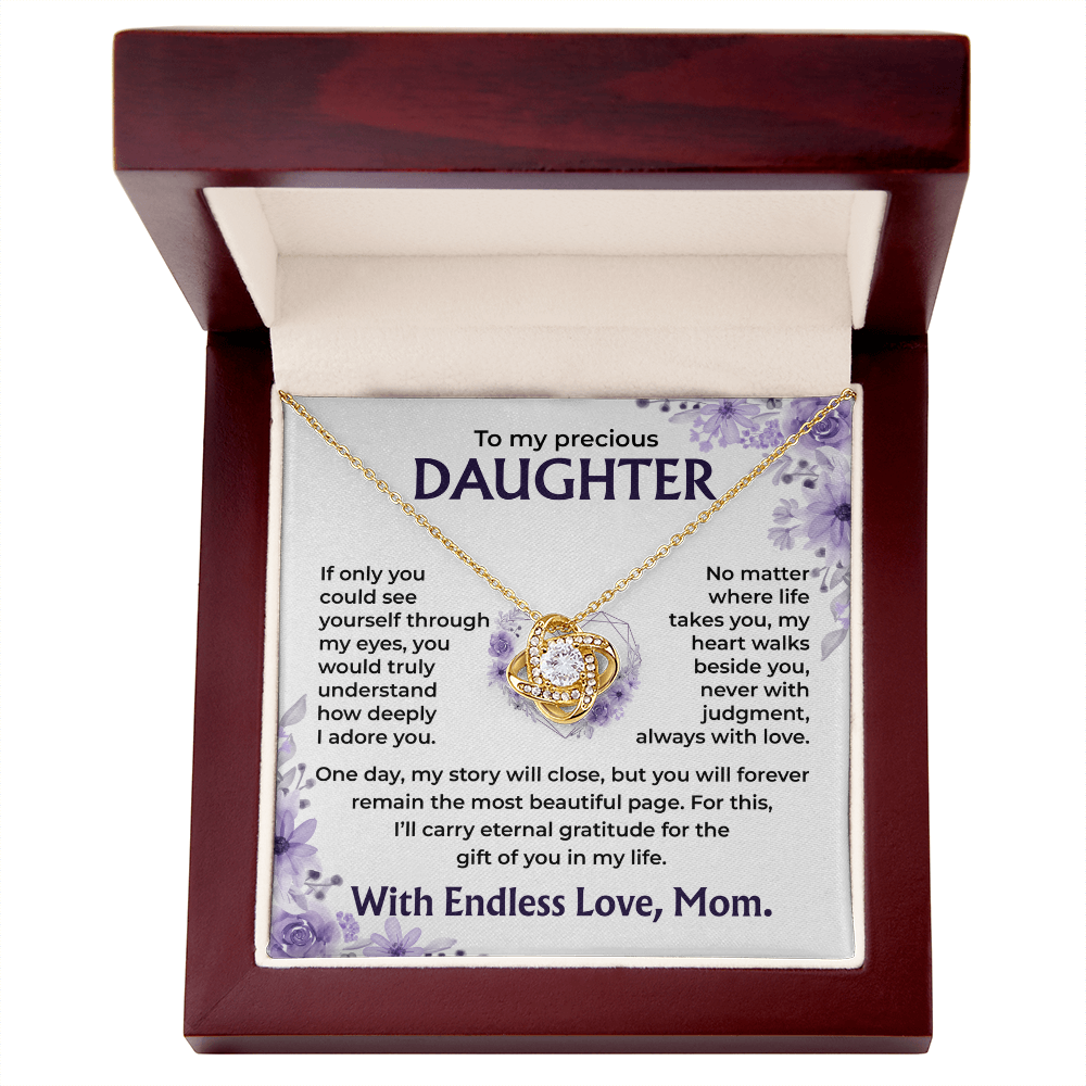 To My Precious Daughter – My Heart Walks Beside You, Always With Love, Necklace, Gift from Mom
