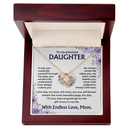To My Precious Daughter – My Heart Walks Beside You, Always With Love, Necklace, Gift from Mom