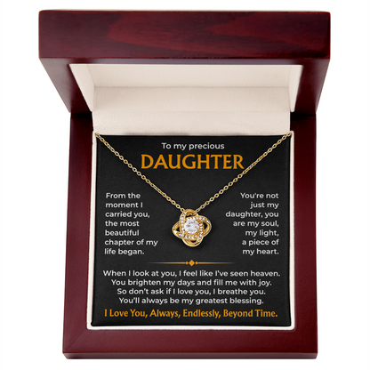 To My Precious Daughter, You Are the Most Beautiful Chapter of My Life Necklace From Dad or Mom