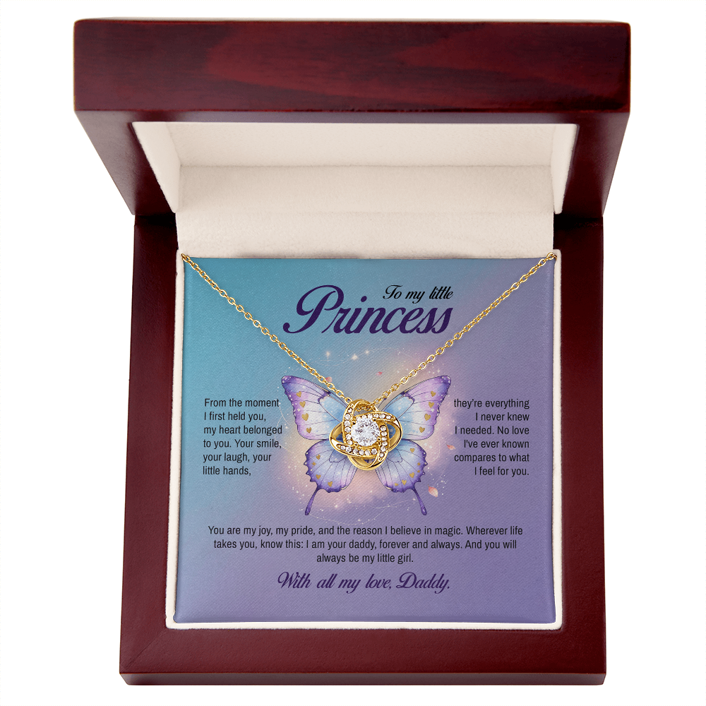To My Little Princess, You will always be my little girl, Love Knot Necklace, Gift from Dad