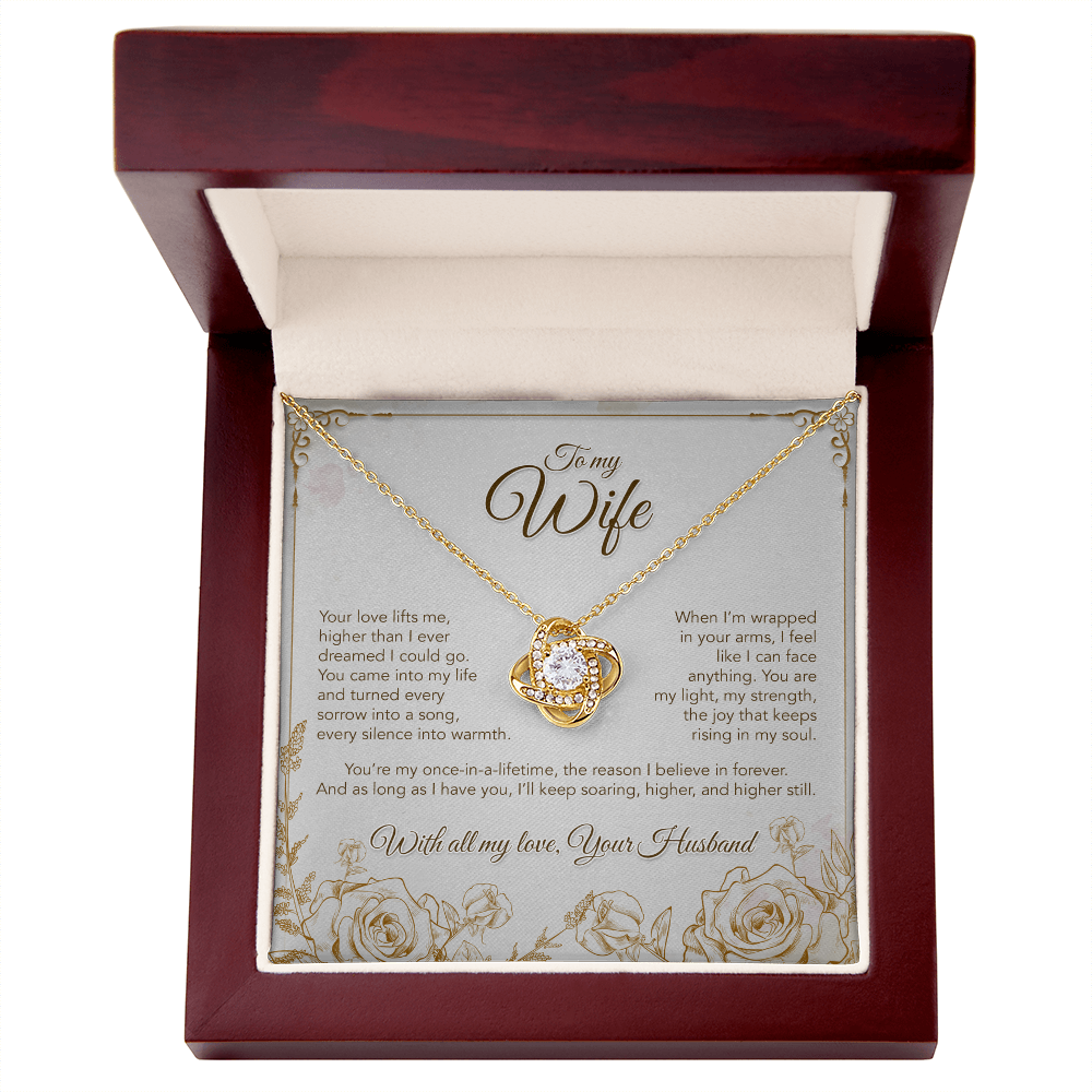 To My Wife, You Lift Me Higher Than I Ever Dreamed Necklace, Romantic Gift from Husband