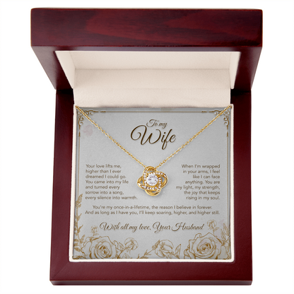 To My Wife, You Lift Me Higher Than I Ever Dreamed Necklace, Romantic Gift from Husband