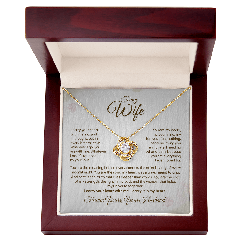 To My Wife, I Carry Your Heart With Me Necklace, Romantic Gift from Husband