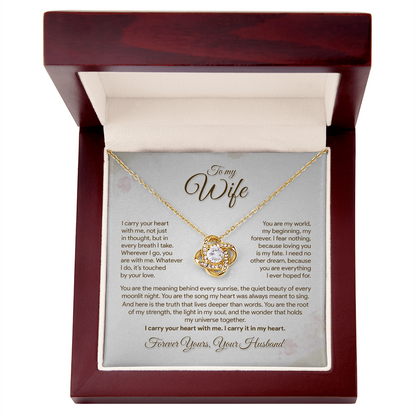 To My Wife, I Carry Your Heart With Me Necklace, Romantic Gift from Husband