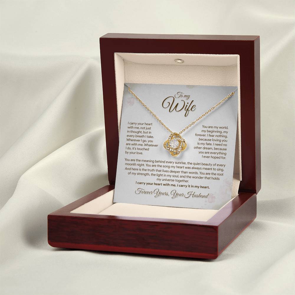 To My Wife, I Carry Your Heart With Me Necklace, Romantic Gift from Husband