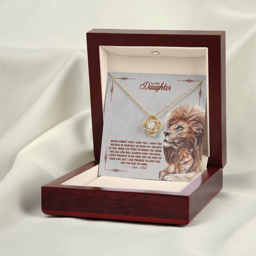 To My Daughter, I Promise To Love You For The Rest Of My Life, Love Knot Necklace, Gift from Dad