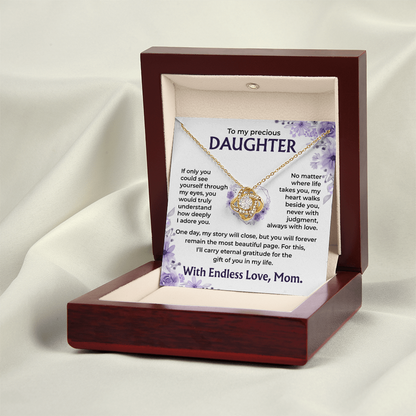 To My Precious Daughter – My Heart Walks Beside You, Always With Love, Necklace, Gift from Mom