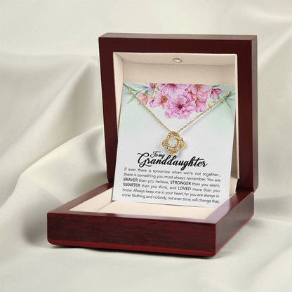 To My Granddaughter, Always Keep Me In Your Heart, Love Knot Necklace, Gift from Grandma/ Grandpa