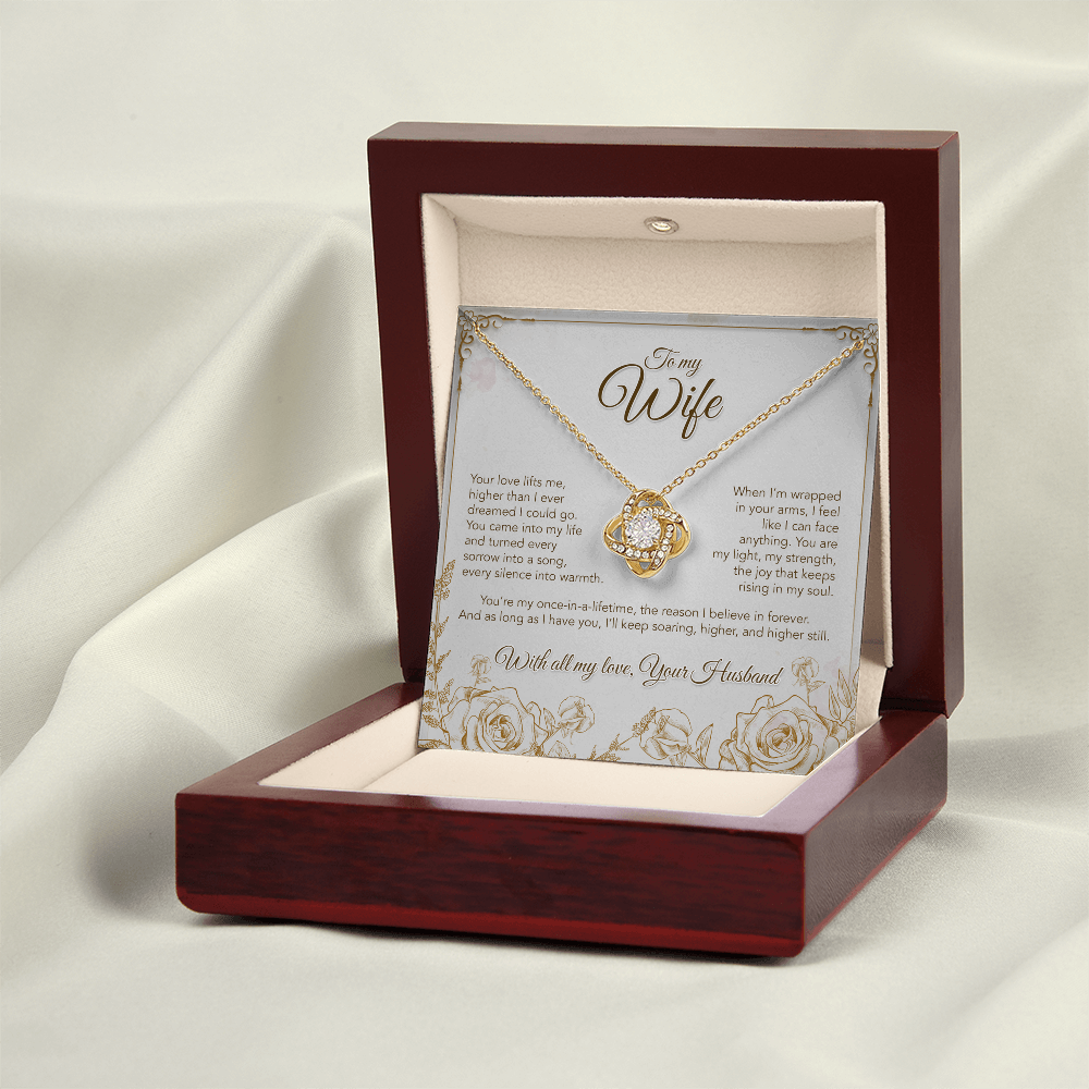 To My Wife, You Lift Me Higher Than I Ever Dreamed Necklace, Romantic Gift from Husband