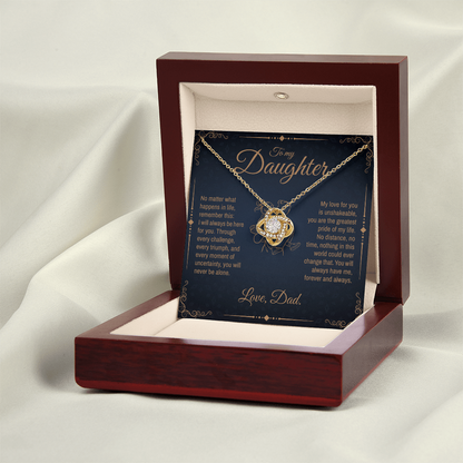 To My Daughter, You Will Always Be My Little Girl, Love Knot Necklace from Dad