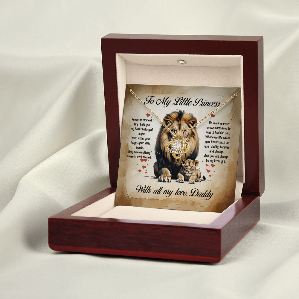 To My Little Princess, You will always be my little girl, Love Knot Necklace, Gift from Dad