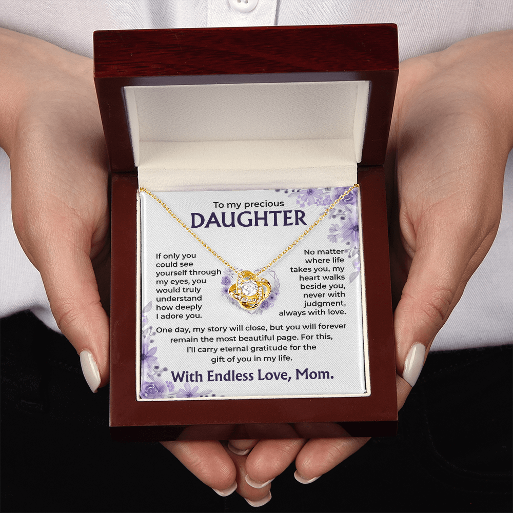 To My Precious Daughter – My Heart Walks Beside You, Always With Love, Necklace, Gift from Mom