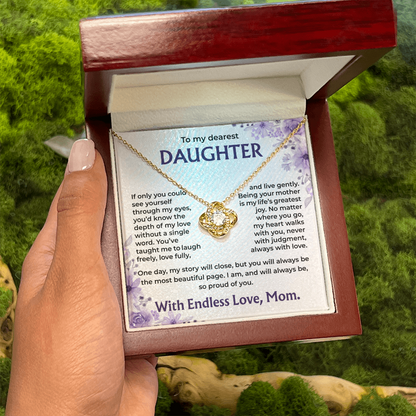 To My Dearest Daughter –My Heart Walks With You, Always With Love, Necklace, Gift from Mom