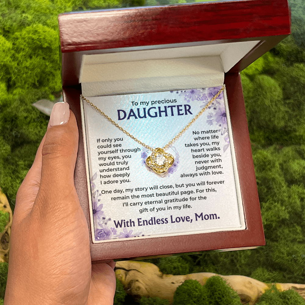 To My Precious Daughter – My Heart Walks Beside You, Always With Love, Necklace, Gift from Mom