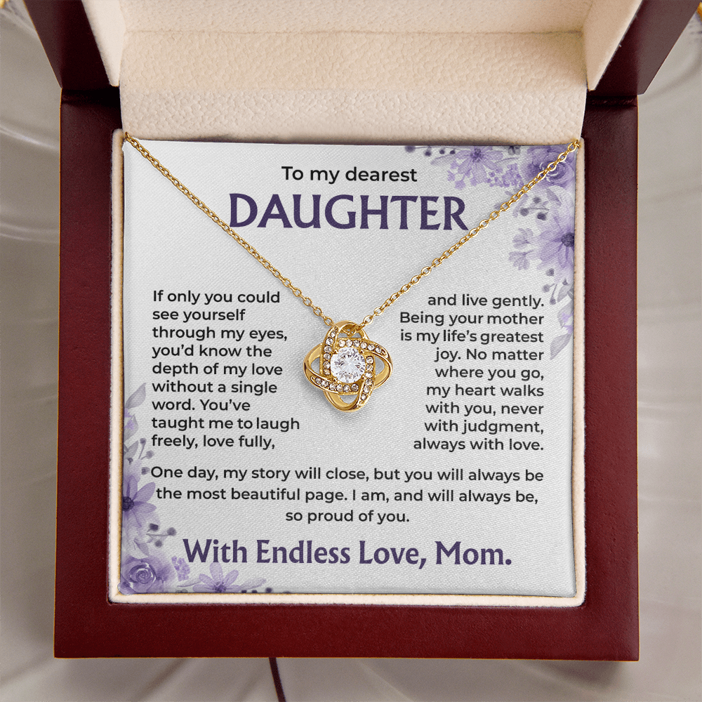 To My Dearest Daughter –My Heart Walks With You, Always With Love, Necklace, Gift from Mom