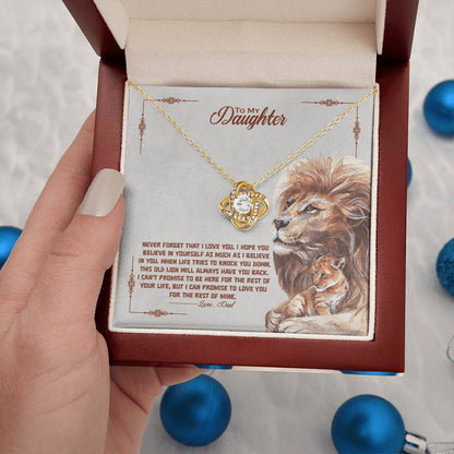 To My Daughter, I Promise To Love You For The Rest Of My Life, Love Knot Necklace, Gift from Dad