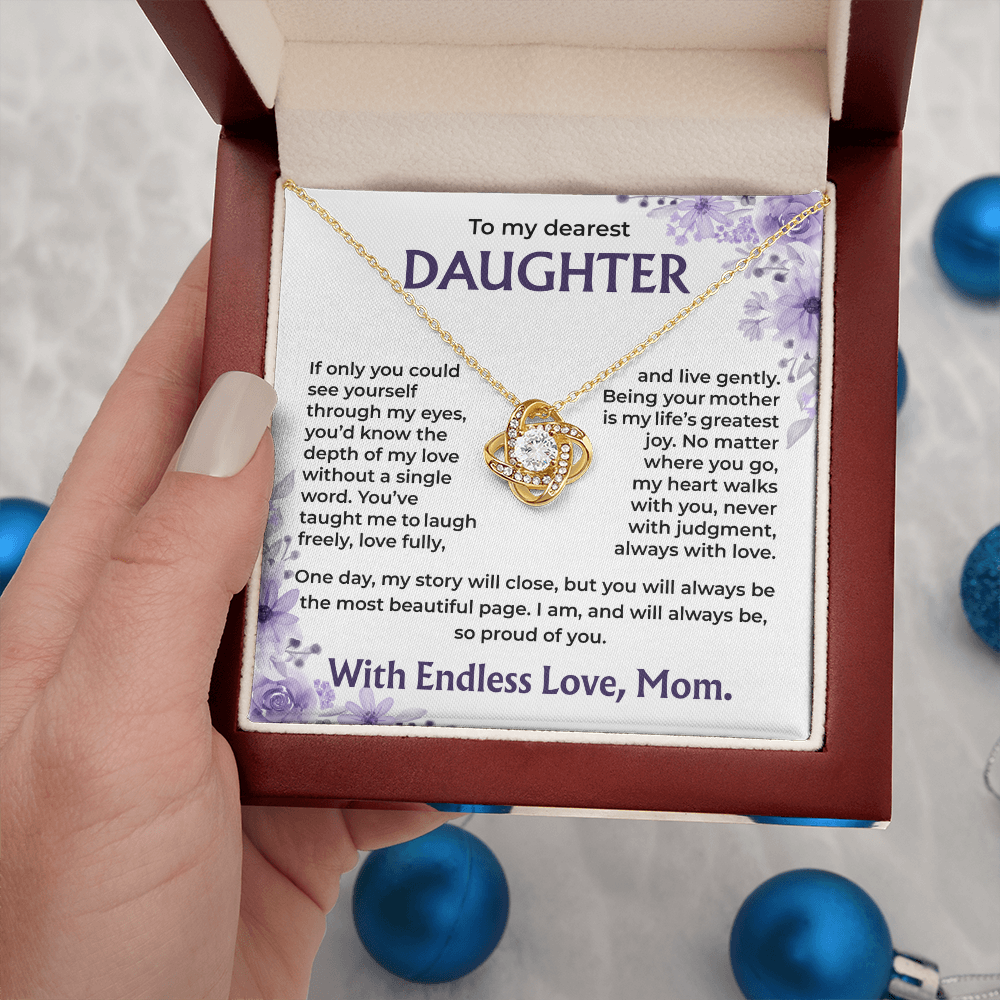 To My Dearest Daughter –My Heart Walks With You, Always With Love, Necklace, Gift from Mom