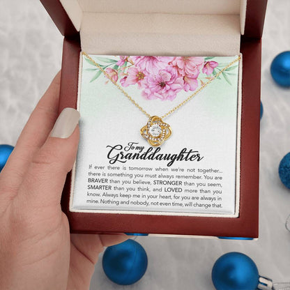 To My Granddaughter, Always Keep Me In Your Heart, Love Knot Necklace, Gift from Grandma/ Grandpa
