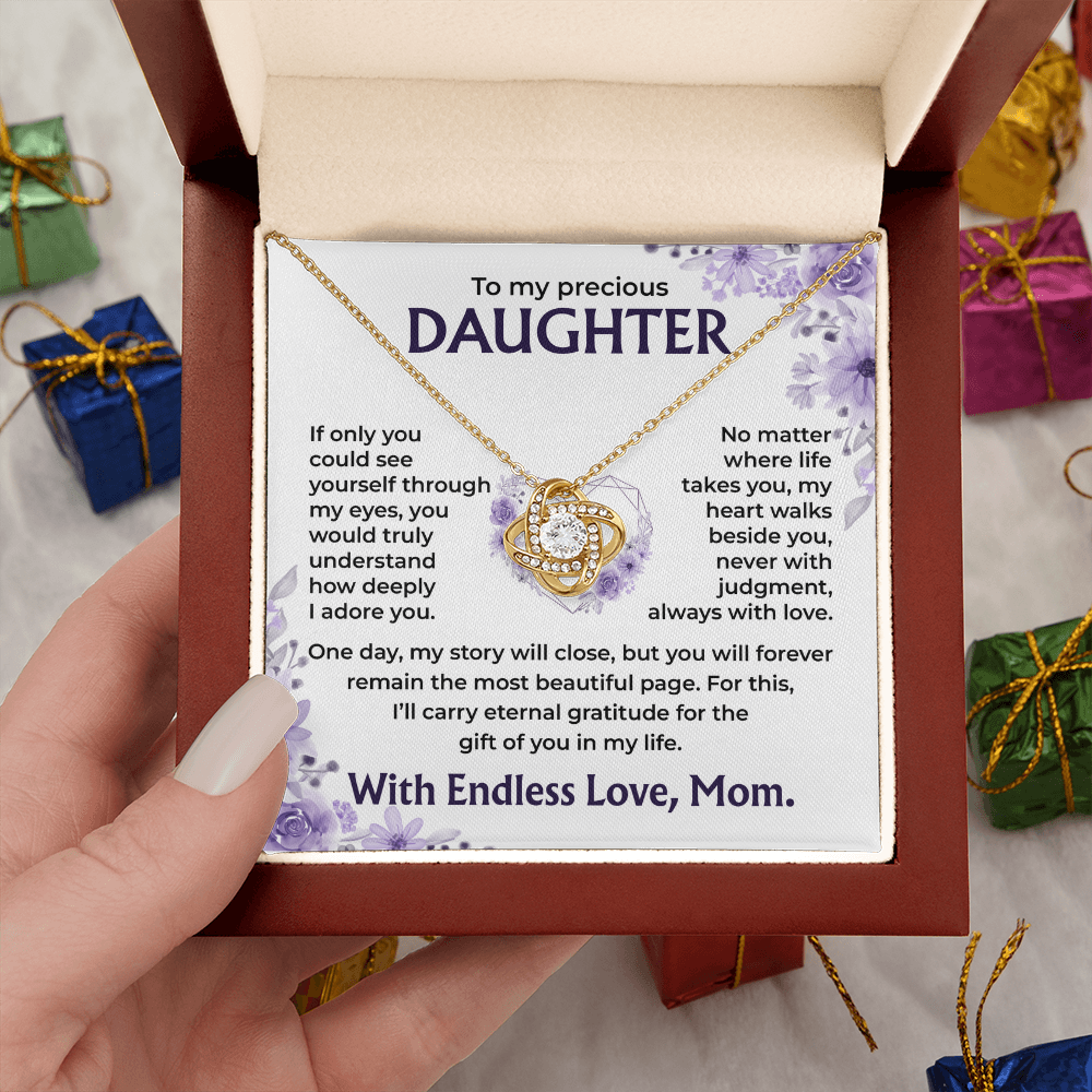 To My Precious Daughter – My Heart Walks Beside You, Always With Love, Necklace, Gift from Mom