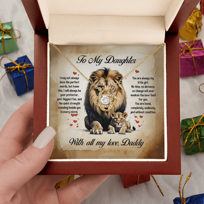 To My Daughter, You'll Always Be My Little Girl, Love Knot Necklace, Gift from Dad