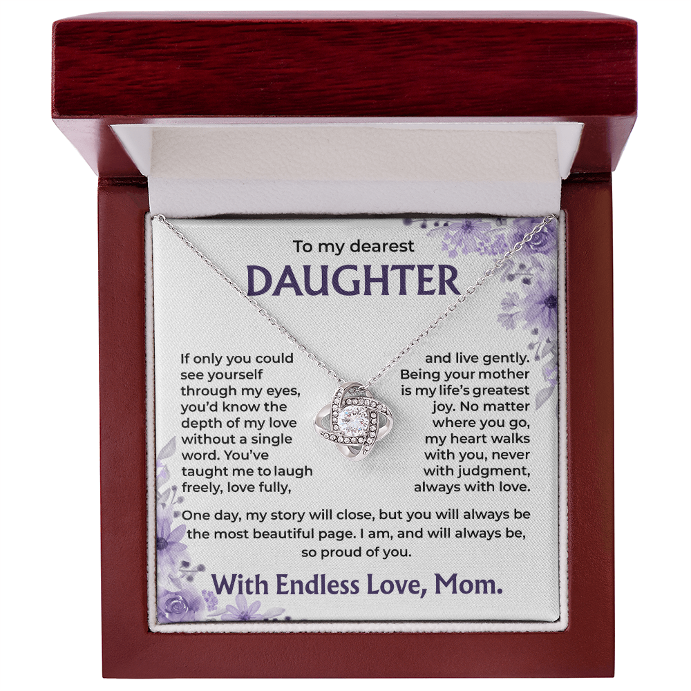 To My Dearest Daughter –My Heart Walks With You, Always With Love, Necklace, Gift from Mom