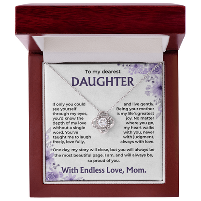To My Dearest Daughter –My Heart Walks With You, Always With Love, Necklace, Gift from Mom