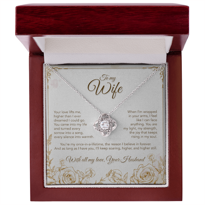 To My Wife, You Lift Me Higher Than I Ever Dreamed Necklace, Romantic Gift from Husband