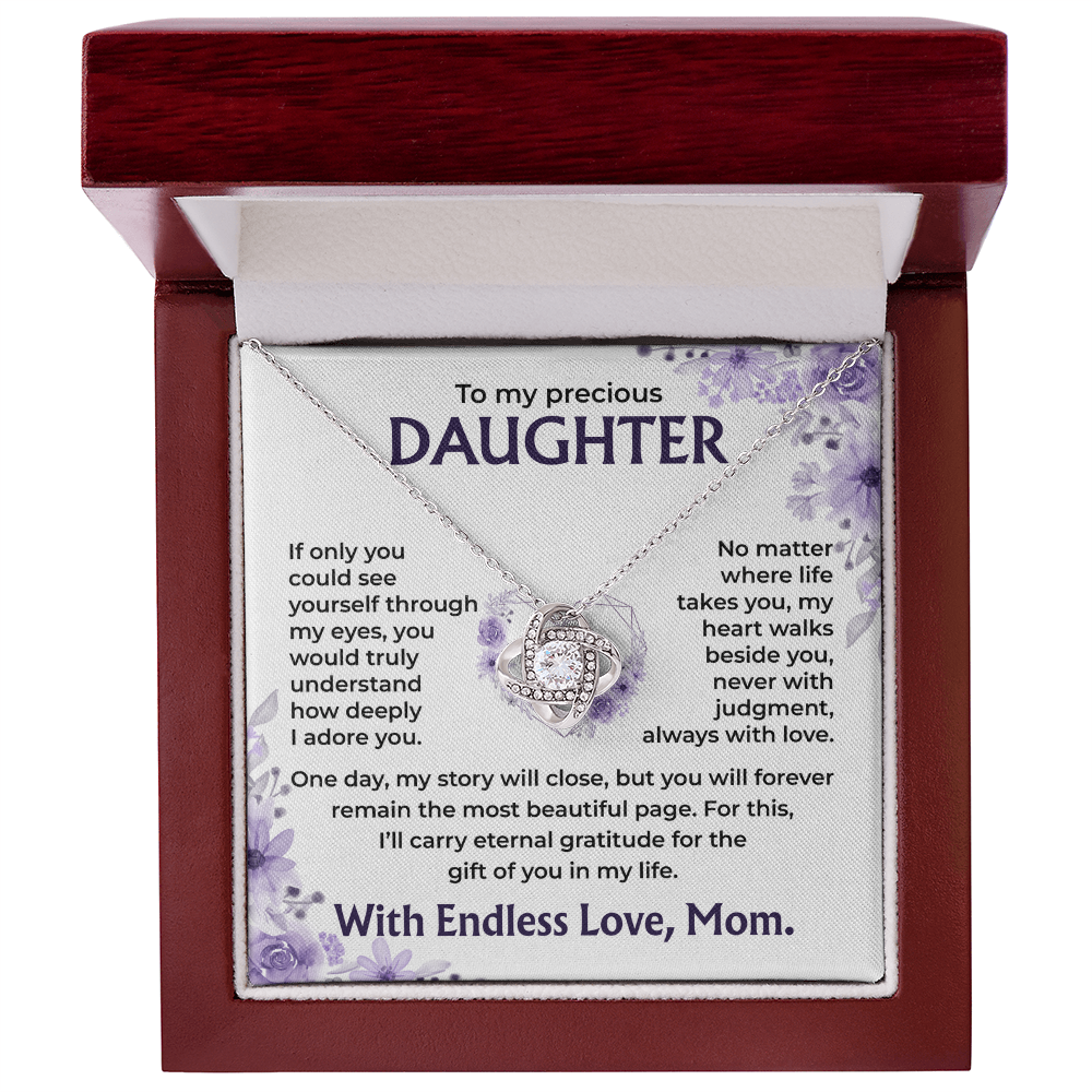 To My Precious Daughter – My Heart Walks Beside You, Always With Love, Necklace, Gift from Mom