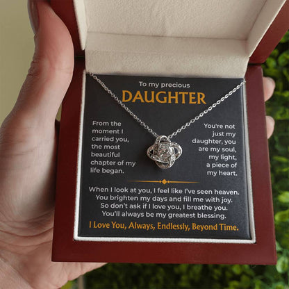 To My Precious Daughter, You Are the Most Beautiful Chapter of My Life Necklace From Dad or Mom