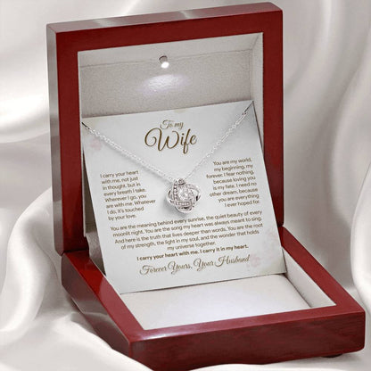 To My Wife, I Carry Your Heart With Me Necklace, Romantic Gift from Husband
