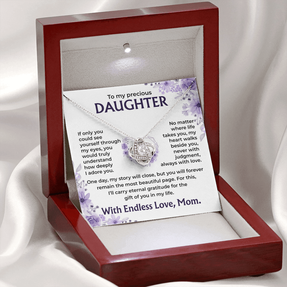 To My Precious Daughter – My Heart Walks Beside You, Always With Love, Necklace, Gift from Mom