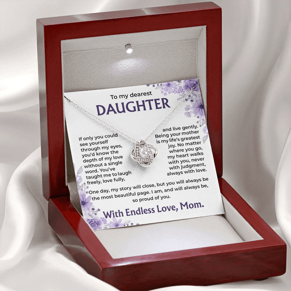 To My Dearest Daughter –My Heart Walks With You, Always With Love, Necklace, Gift from Mom