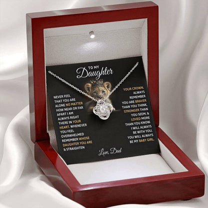 To My Daughter, You Will Always Be My Baby Girls, Love Knot Necklace