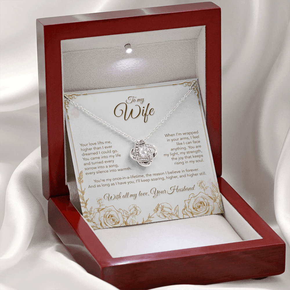 To My Wife, You Lift Me Higher Than I Ever Dreamed Necklace, Romantic Gift from Husband