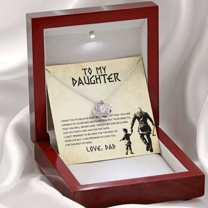 To my Daughter, You will never lose, Love Knot Necklace, Gift from Dad