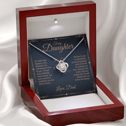 To My Daughter, You Will Always Be My Little Girl, Love Knot Necklace from Dad