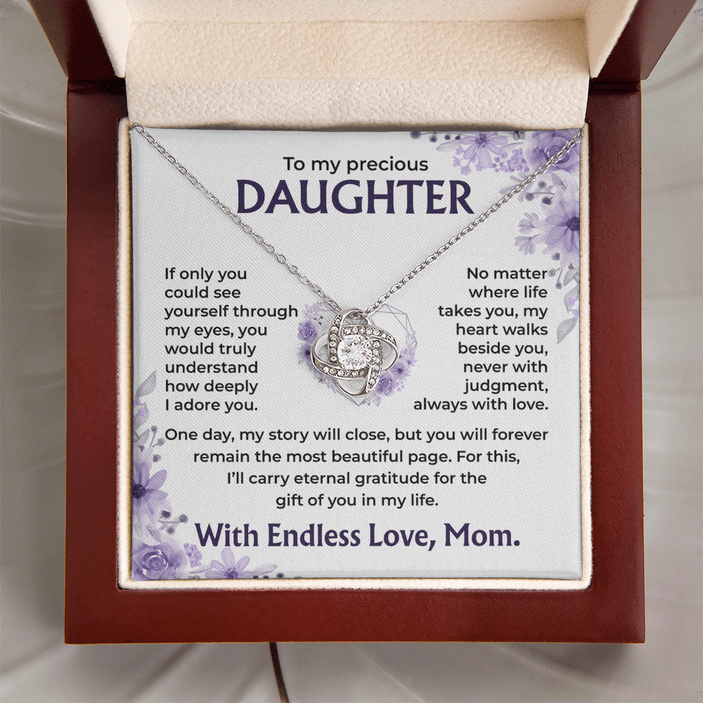 To My Precious Daughter – My Heart Walks Beside You, Always With Love, Necklace, Gift from Mom