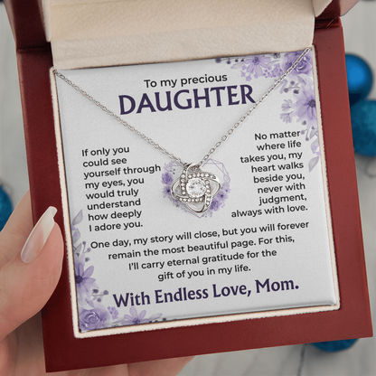 To My Precious Daughter – My Heart Walks Beside You, Always With Love, Necklace, Gift from Mom