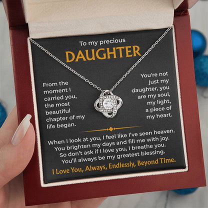 To My Precious Daughter, You Are the Most Beautiful Chapter of My Life Necklace From Dad or Mom