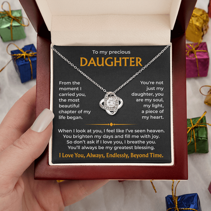 To My Precious Daughter, You Are the Most Beautiful Chapter of My Life Necklace From Dad or Mom