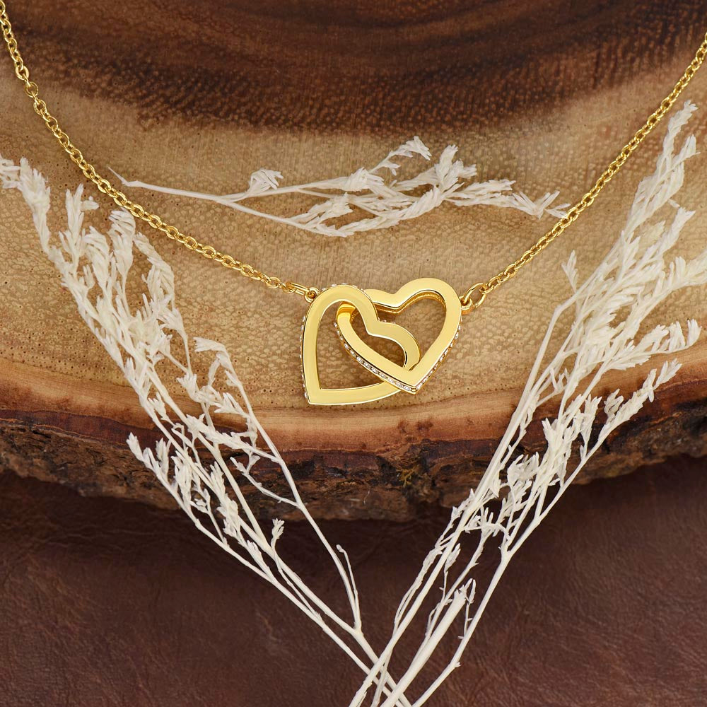To My Mom, I Will Always Be Your Little Boy, Interlocking Hearts Necklace, Gift from Son